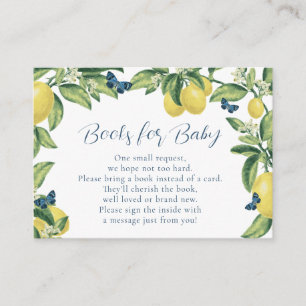 Lemon Butterfly Books for Baby Shower Insert Card