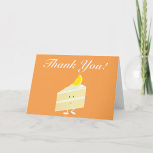 Lemon cake slice thank you card