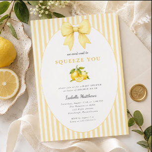 Lemon Can't Wait to Squeeze You Baby Shower Invitation