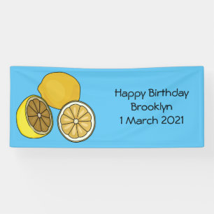 Lemon cartoon illustration banner