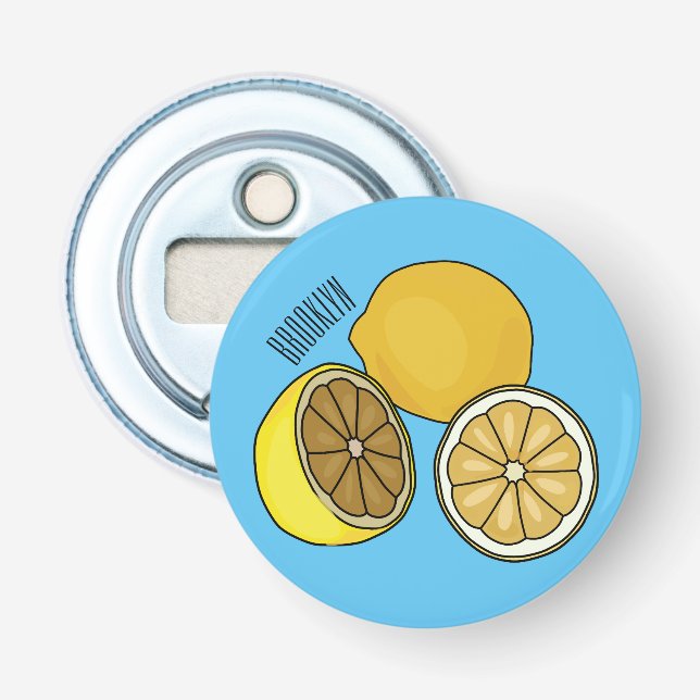 Lemon cartoon illustration bottle opener (Front)