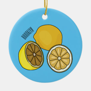 Lemon cartoon illustration ceramic tree decoration