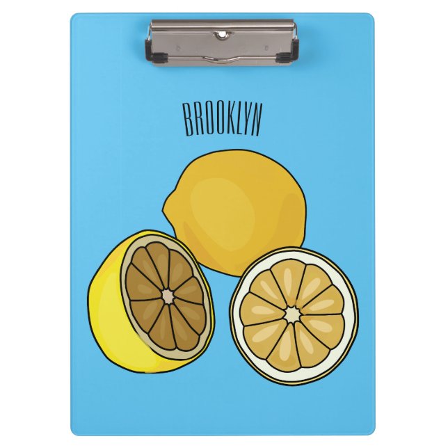 Lemon cartoon illustration clipboard (Front)