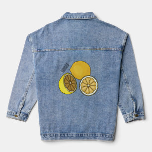 Lemon cartoon illustration denim jacket