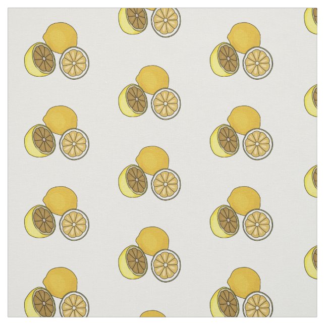 Lemon cartoon illustration fabric (Swatch)