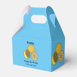 Lemon cartoon illustration favour box