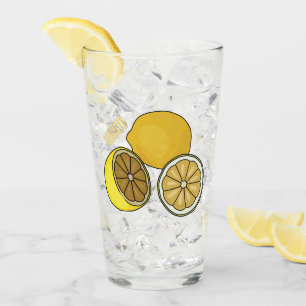 Lemon cartoon illustration glass