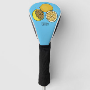 Lemon cartoon illustration golf head cover
