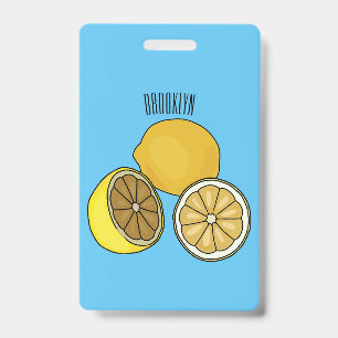 Lemon cartoon illustration ID badge