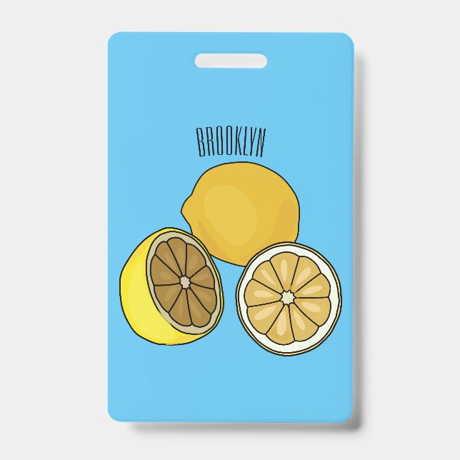 Lemon cartoon illustration ID badge (Front)