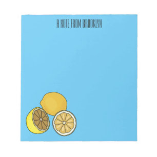 Lemon cartoon illustration notepad
