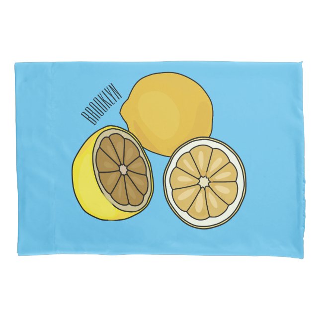 Lemon cartoon illustration pillowcase (Front)