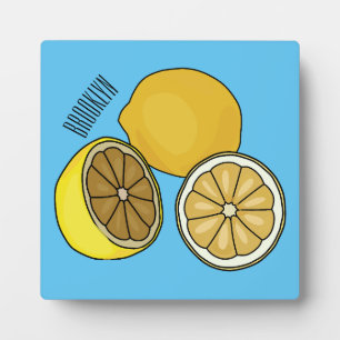 Lemon cartoon illustration plaque