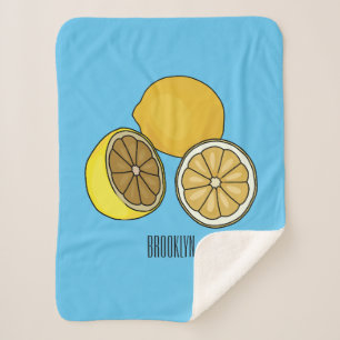 Lemon cartoon illustration sherpa blanket