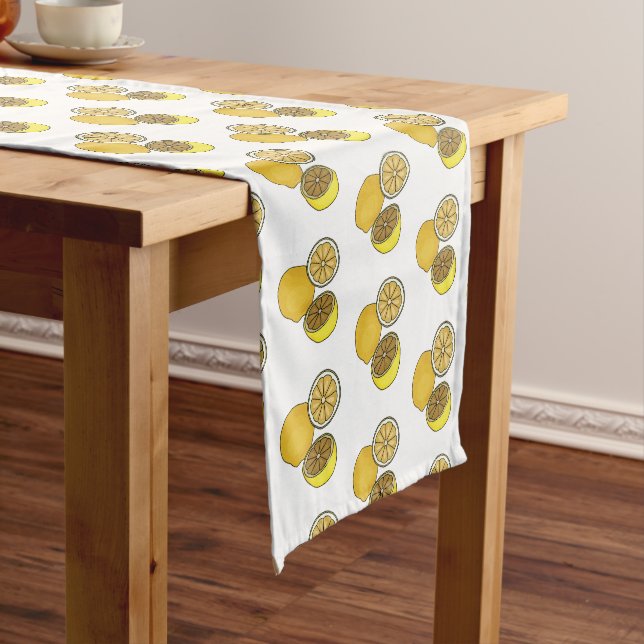 Lemon cartoon illustration short table runner (In Situ)