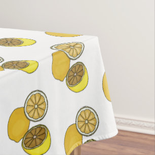 Lemon cartoon illustration tablecloth