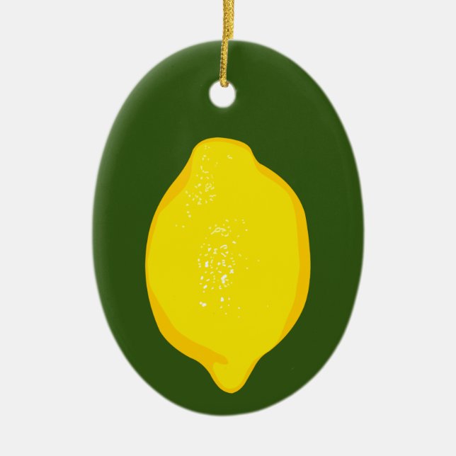 Lemon Ceramic Tree Decoration (Front)