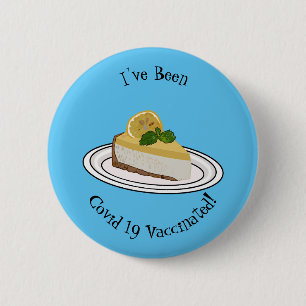 Lemon cheesecake cartoon illustration 6 cm round badge