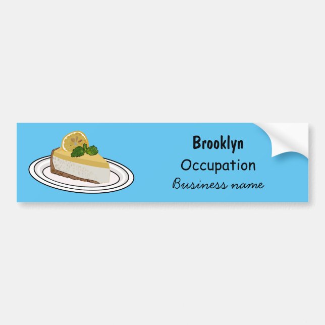 Lemon cheesecake cartoon illustration bumper sticker (Front)