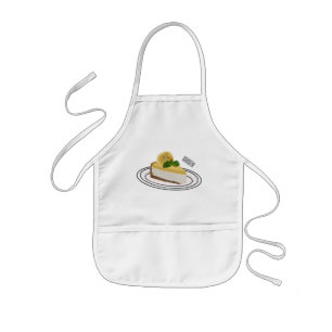Lemon cheesecake cartoon illustration kids apron