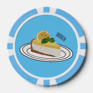 Lemon cheesecake cartoon illustration poker chips