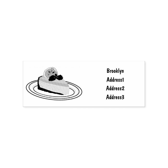 Lemon cheesecake cartoon illustration rubber stamp (Imprint)