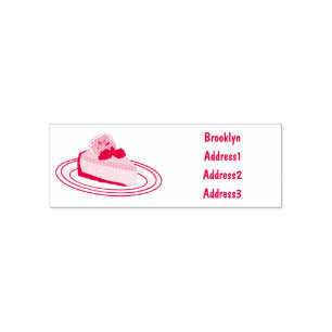 Lemon cheesecake cartoon illustration self-inking stamp