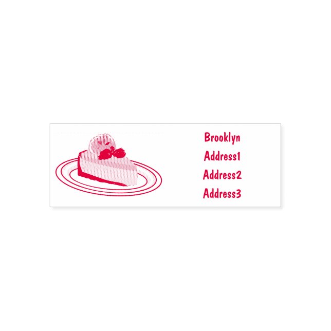 Lemon cheesecake cartoon illustration self-inking stamp (Design)