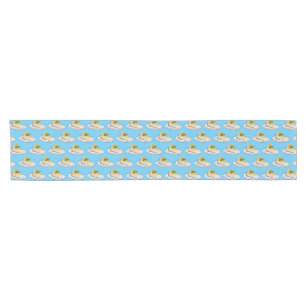 Lemon cheesecake cartoon illustration short table runner