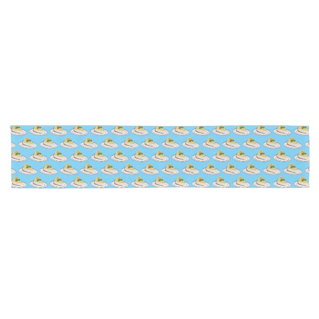 Lemon cheesecake cartoon illustration  short table runner (Horizontal)