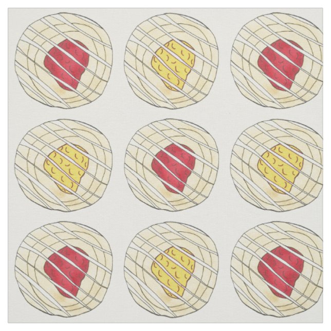 Lemon Cherry Danishes Breakfast Sweet Pastry Fabric (Swatch)