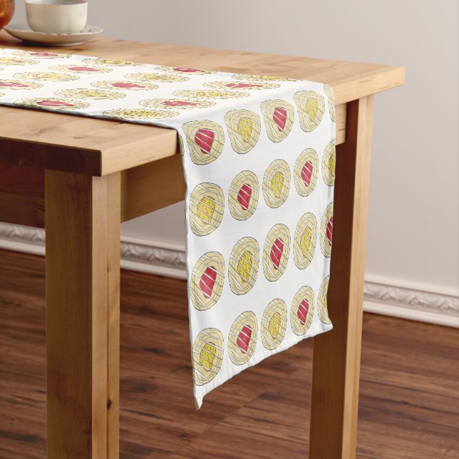 Lemon Cherry Danishes Breakfast Sweet Pastry Short Table Runner (In Situ)
