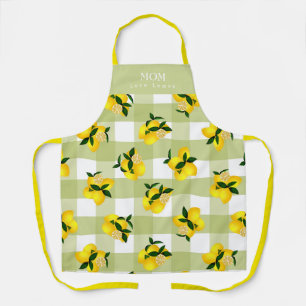 Lemon Chic Green Gingham Apron