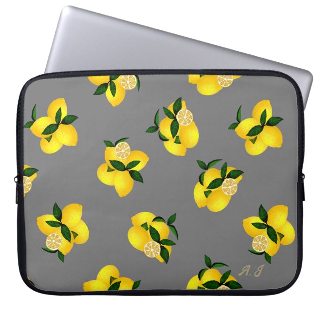Lemon Chic Grey Laptop Sleeve (Front)