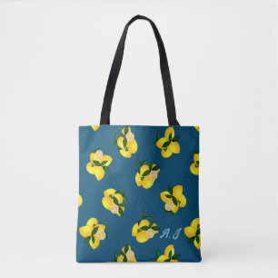 Lemon Chic Turquoise Tote Bag