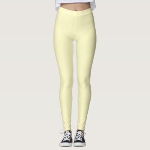 Lemon Chiffon Solid Colour Customise It Leggings