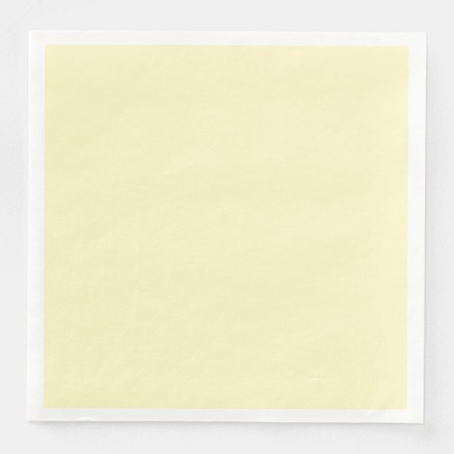 Lemon Chiffon Solid Colour Customise It Napkin (Front)