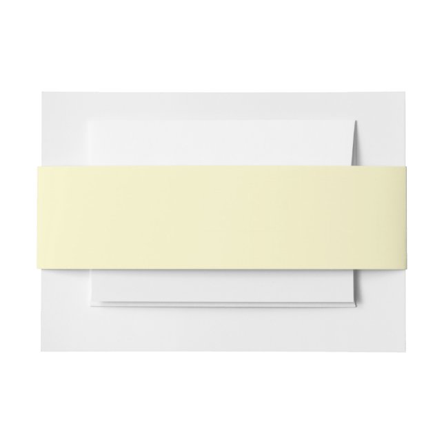 Lemon Chiffon Solid Colour Invitation Belly Band (Front Example)