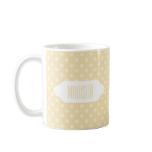 Lemon chiffon yellow polka dots custom mug