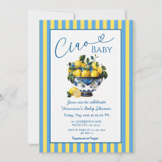 Lemon Ciao Baby Italian Baby Shower Invitation