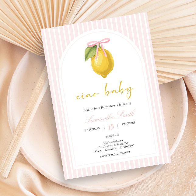Lemon Ciao Baby Shower Invitation (Lemon Ciao Baby Shower Invitation)