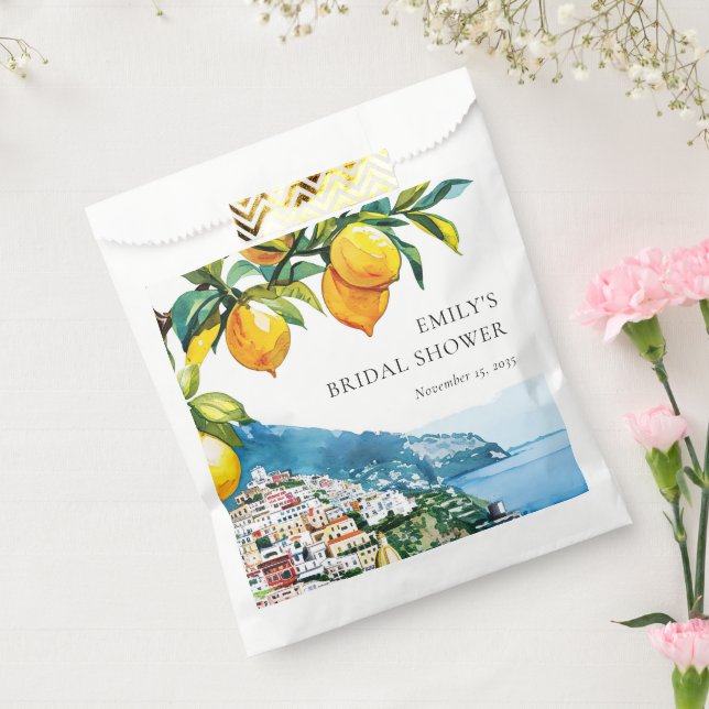 Lemon Citrus Amalfi Coast Bridal Shower Favour Bags (Sealed)