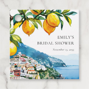 Lemon Citrus Amalfi Coast Bridal Shower Favour Tags