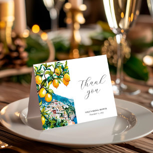 Lemon Citrus Amalfi Coast Bridal Shower Thank You Card