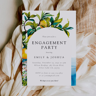 Lemon Citrus Amalfi Coast Engagement Party Invitation