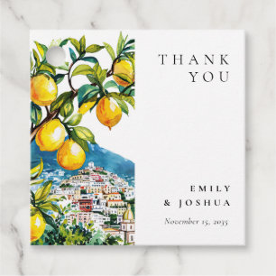 Lemon Citrus Amalfi Coast Italian Wedding Favour Tags