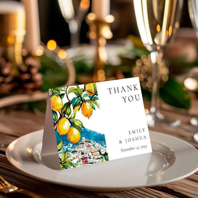 Lemon Citrus Amalfi Coast Italian Wedding Thank You Card (Creator Uploaded)