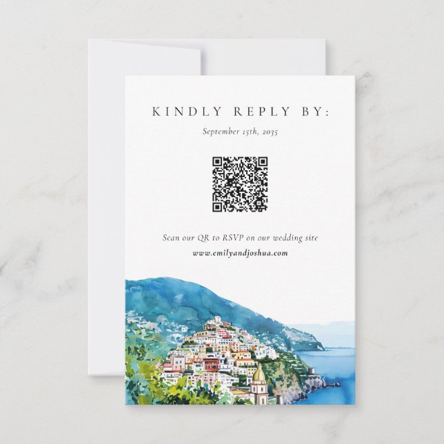 Lemon Citrus Amalfi Coast Wedding RSVP (Front)