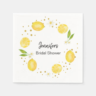 Lemon Citrus and Gold Napkin