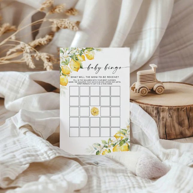 Lemon Citrus Baby Shower Baby Bingo Game (Creator Uploaded)